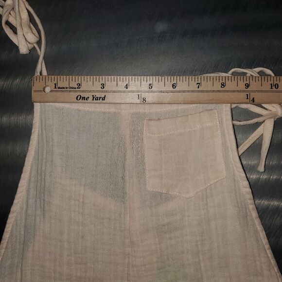 STILLWATER Some Beachy Shorteral Slubbed Cotton Peach Short Overalls NWT XS - Picture 11 of 12